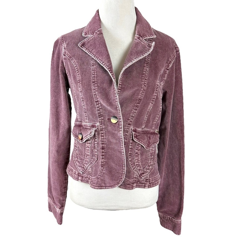 Boho Y2K Billabong Mauve Corduroy Jean Jacket